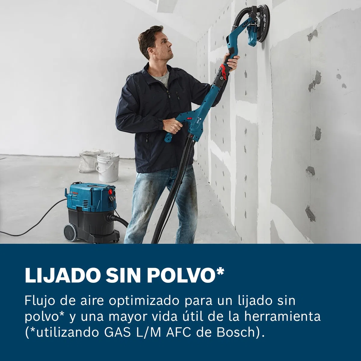 Bosch Professional lijadora de pared GTR 55-225 (550 W, plato lijador Ø 215 mm, incl. 1 disco de lijado M480, 1 set de plato lijador blando, 3 clips para cables, maletín)