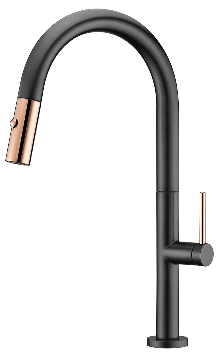 IMEX GCE017/NOR Samoa Grifo De Cocina Negro Oro Rosa