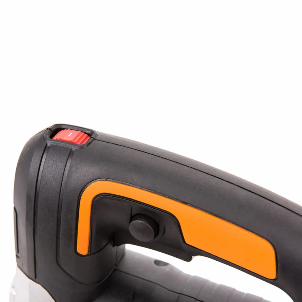 WORX WX478.1 Sierra de Calar 650W con Péndulo 4 Posiciones, Corte en Madera 90mm y Metal 8mm, Cambio Rápido Cuchilla, Soplador, Maletín Incluido
