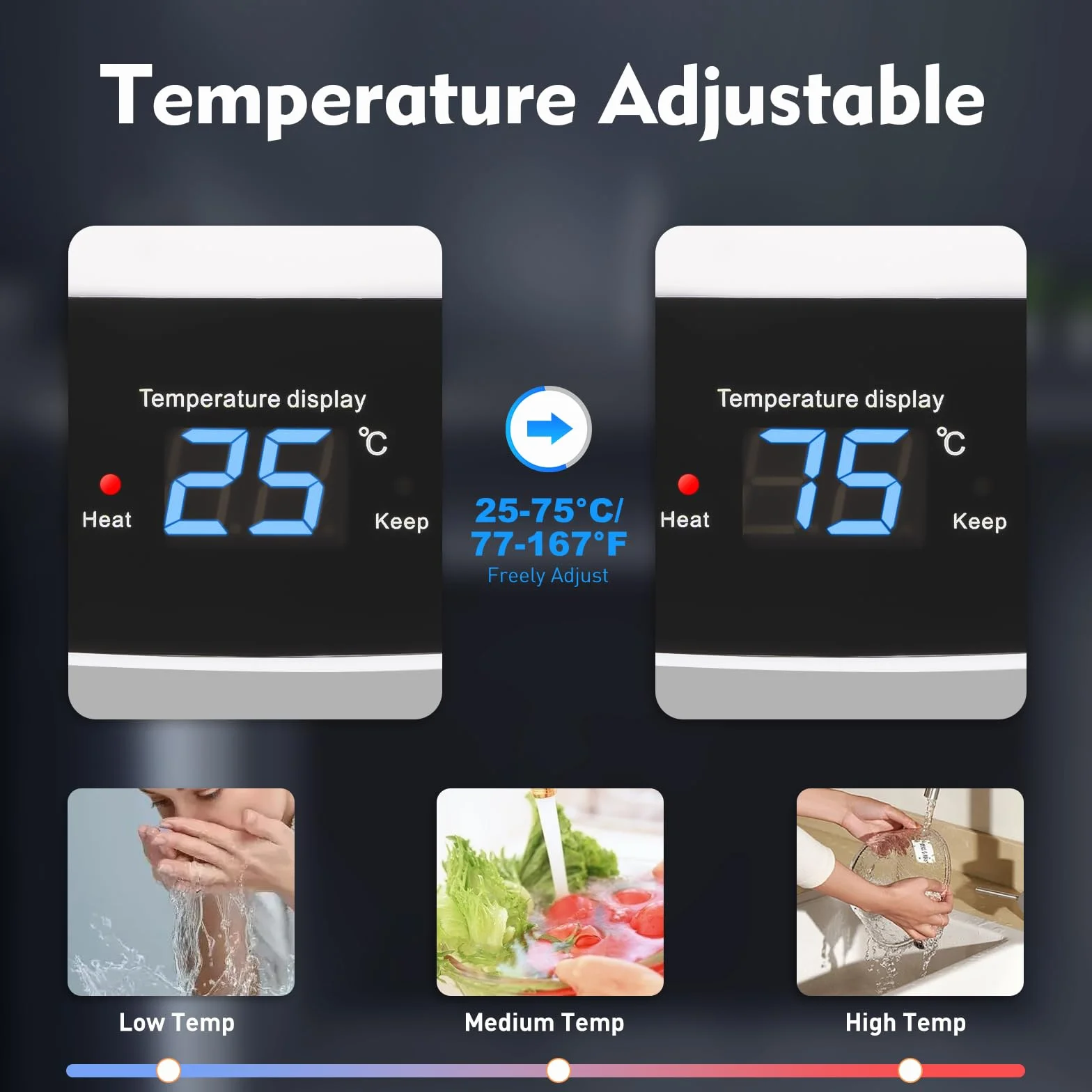 Depósito de agua eléctrico horizontal, 120 litros, 2 kW, caldera eléctrica, caldera, calentador de agua con ducha de mano