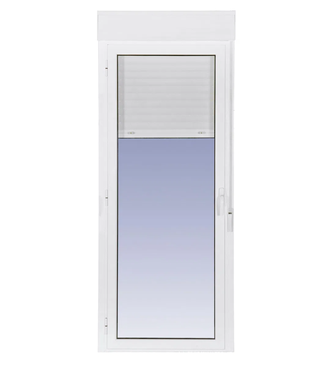 Ventanastock Puerta Balconera Aluminio 882x2185 Practicable Izquierda Con Persiana de PVC 1 hoja (guías y cajón persiana en kit)