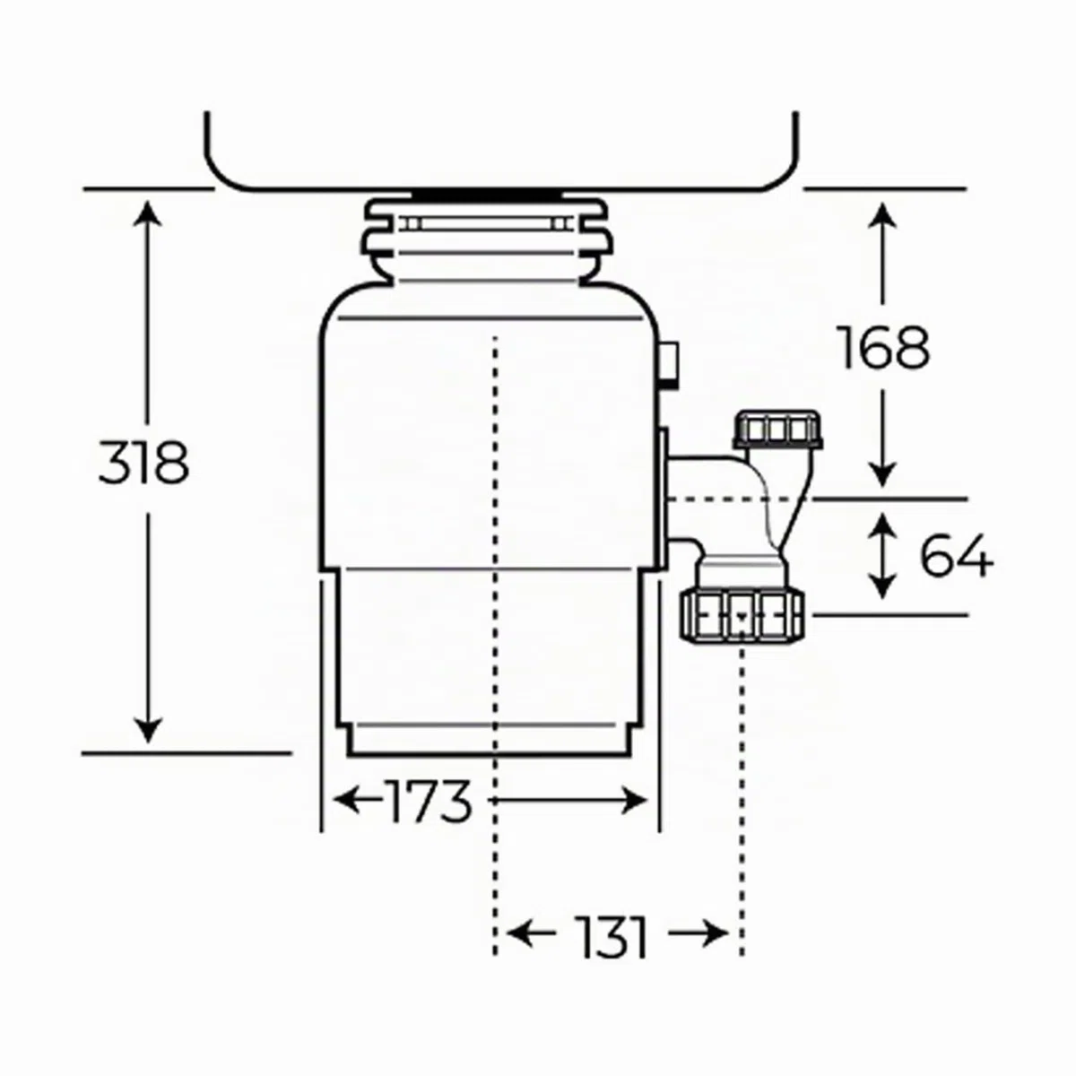 TEKA Triturador de Fregadero, de Acero Inoxidable, Triturador de Basura y Alimentos con Protección Anti Corrosión, Potencia 0,55 CV (380 W), Medidas 17,3 x 31,8 cm, Modelo TR 550