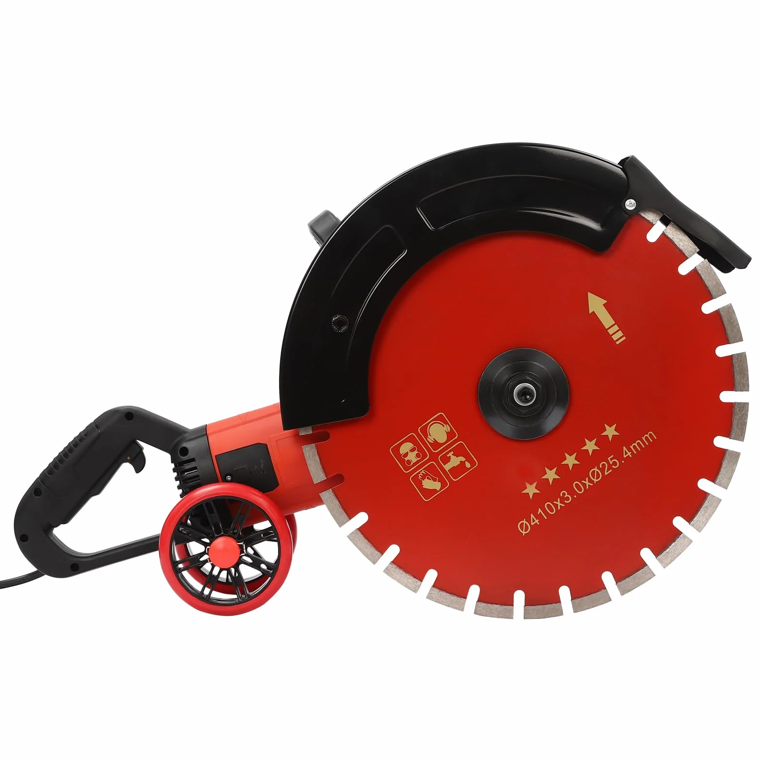Sierra de hormigón de 4000 W, cortador de pavimentos, sierra para hormigón húmedo y seco, con disco de corte de diamante de 410 mm, para corte de granito, mármol