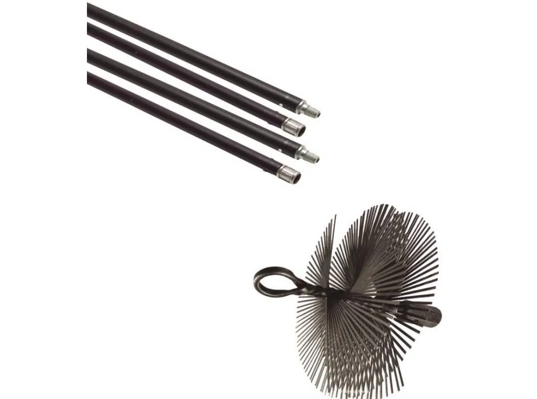 Flower - Kit Deshollinador Mecánico para Chimeneas | Varillas Flexibles de 5,6m | Erizo de Nylon 250mm | Mantenimiento Efectivo, Multicolor