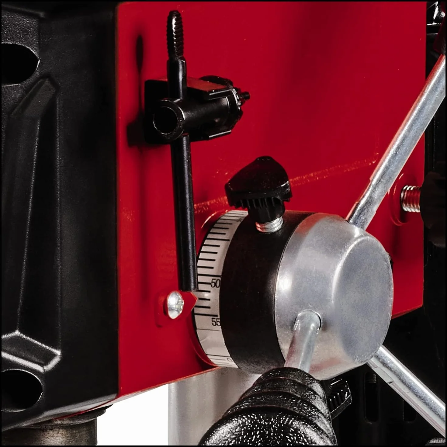 Einhell taladradora de columna TC-BD 450 (450 W, hasta 2650 rpm, 5 niveles, prof. máx. 50 mm, indicador prof., tope prof. ajustable, mesa de taladrado basculante/giratoria y regulable en altura)