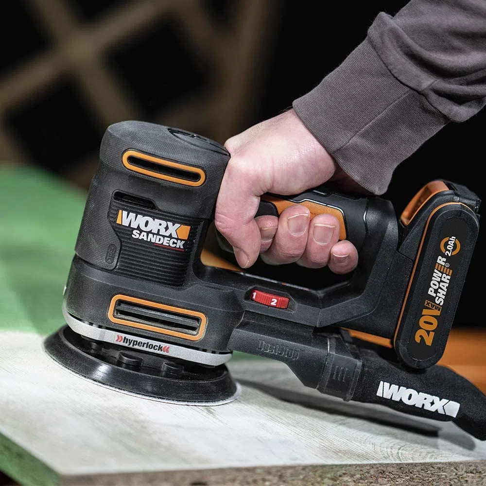 WORX Lijadora 5 en 1 Sandeck 20v Máx. | PowerShare | WX820.9 | Sin batería ni cargador | 5 funciones con cambio fácil | Velocidad variable | Diseño ergonómico | Hyperlock y Micro filtro DustStop