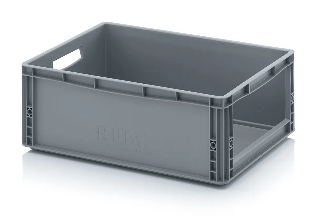 2x Auer Euro Sichtlagerkasten 60 x 40 x 22 cm inkl. gratis Zollstock * Eurobehälter mit Fenster, 2er Set