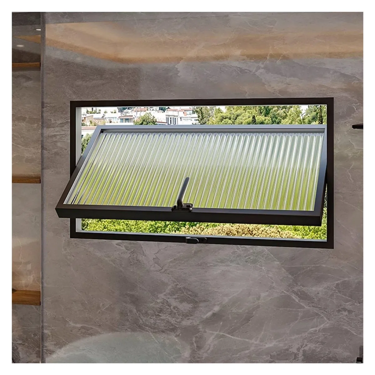 Ventanas de rotación de 360° de montaje empotrado, ventana rectangular abatible de ventilación para sótano, cobertizos, cabañas, casas pequeñas
