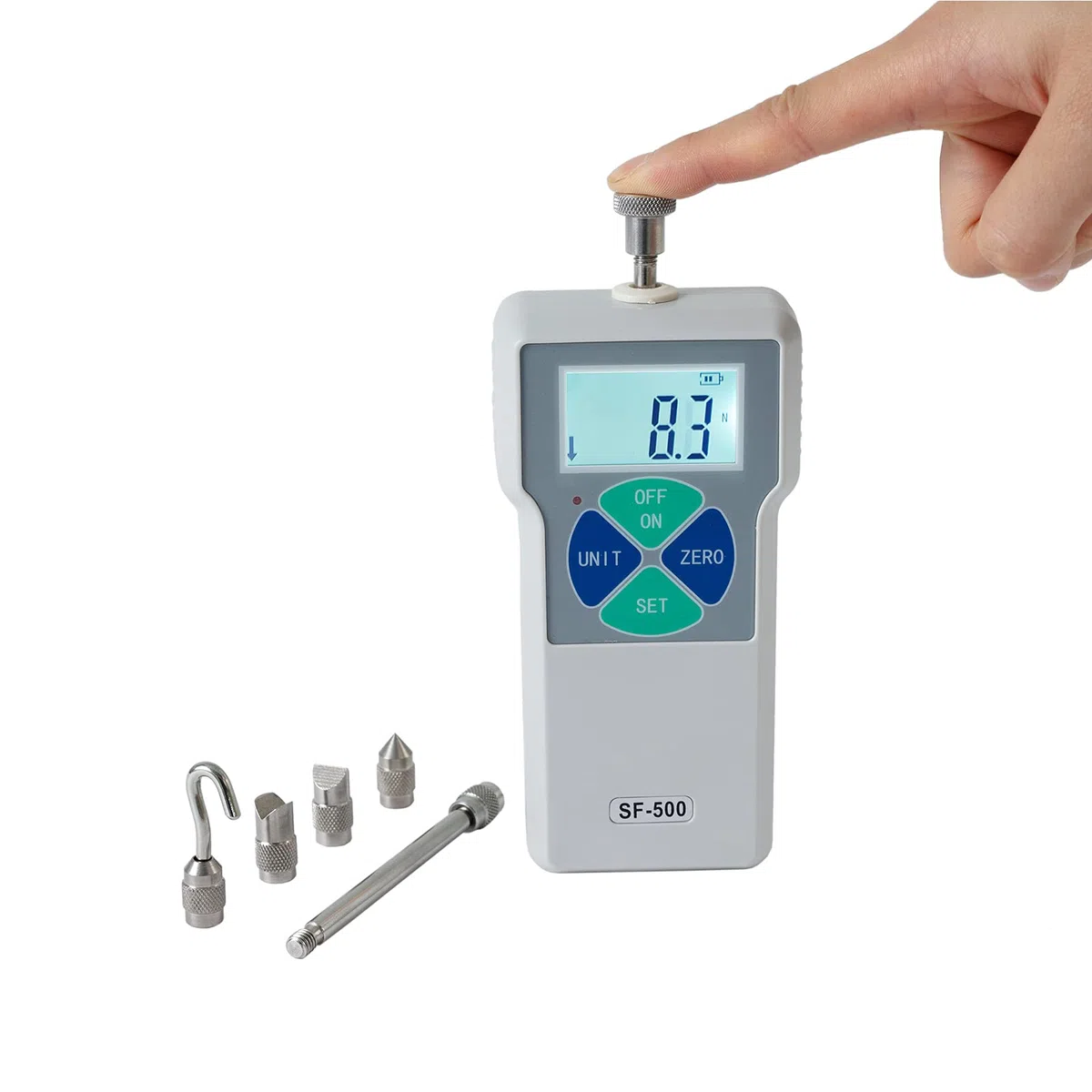 Beslands Medidor de Fuerza Push-pull, SF-500 Dinamometro Digital 500N LCD Escala del Probador de Fuerza, Alta Sensibilidad y Precisión