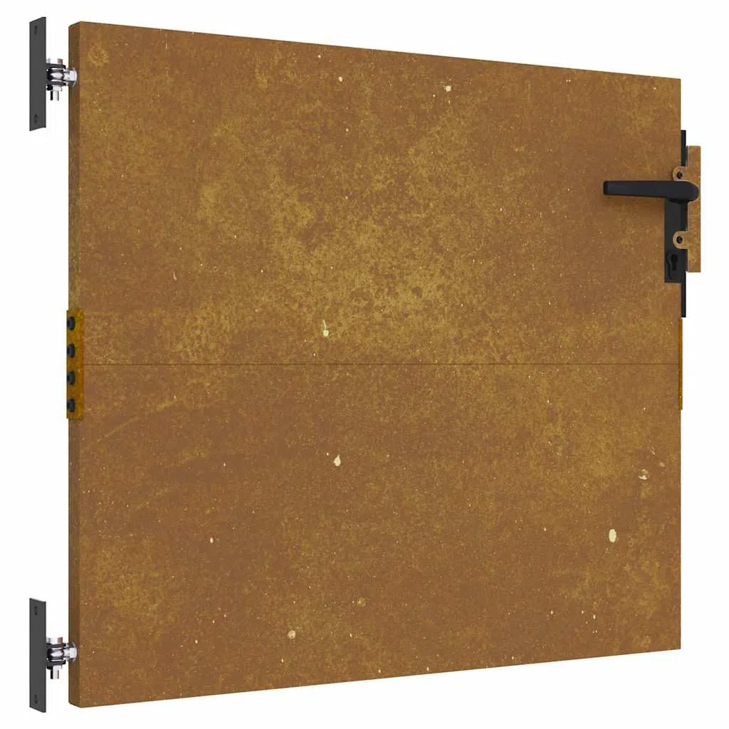 vidaXL Puerta de jardín Acero corten 85x75 cm, Puerta de Metal, Puerta de jardín Delantera, Puerta de jardín con Cerradura, Puerta de Acero