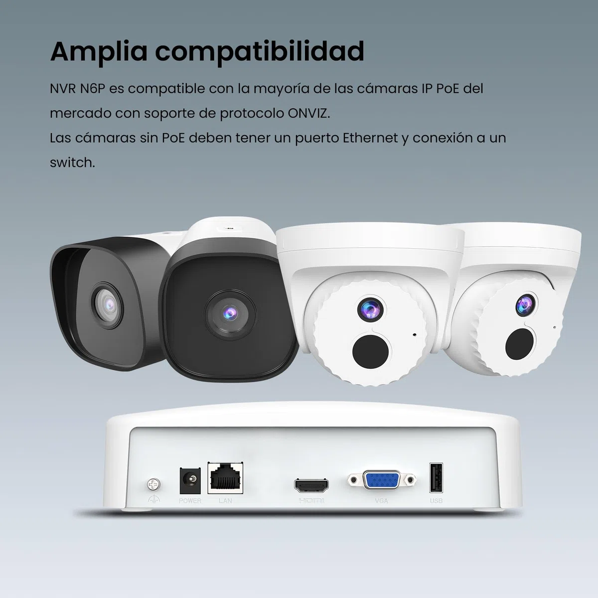 Tenda NVR-1080P 8 Canales Video Grabador de Vigilancia para Seguridad Hogar, H.265+, 10 TB de Capacidad, Soporte 8MP/5MP /4MP/1080P /720P HD，Acceso Remoto, N3L-8H (Disco Duro No Incluido)