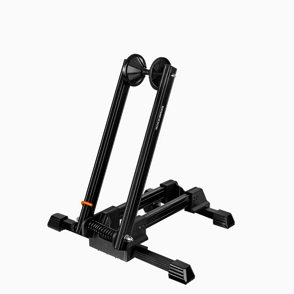 ROCKBROS Soporte Suelo para Bicicleta Aparcamiento Plegable Portátil para Interior, Estacionamiento de Aluminio Compatible con 20"-29"