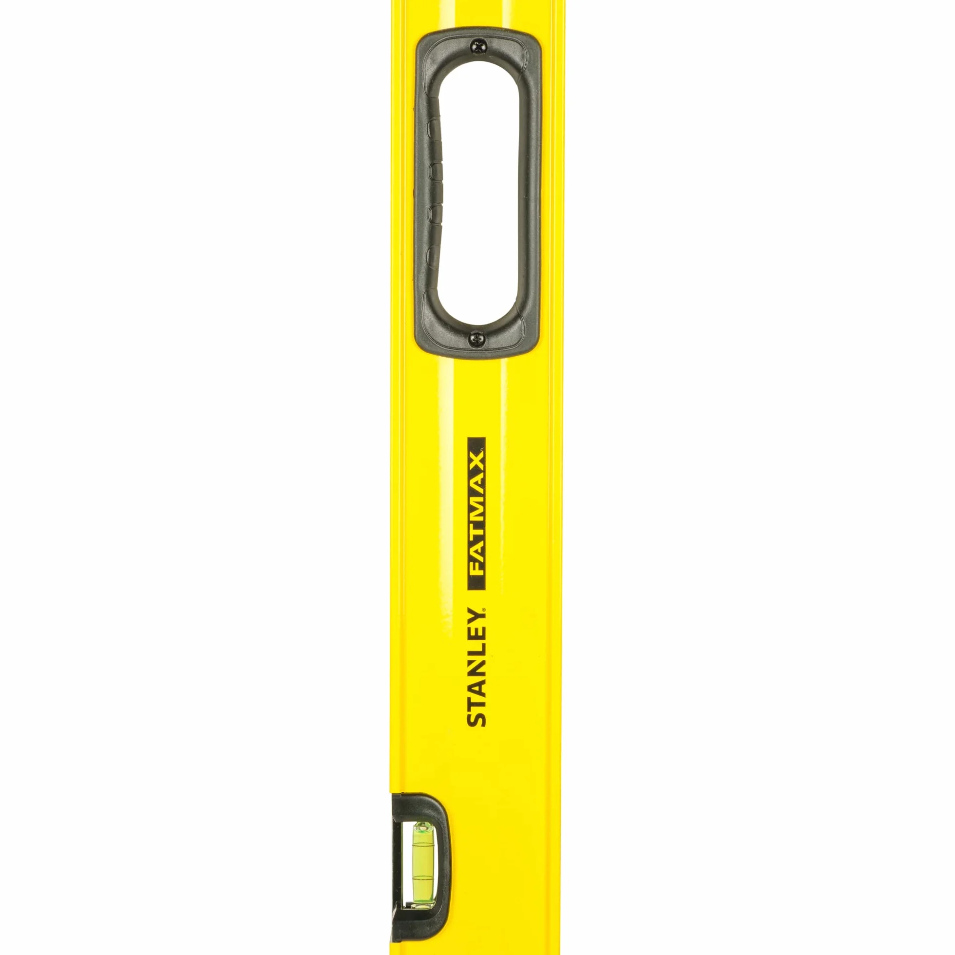 STANLEY Nivel FatMax II 120 cm, cuerpo de aluminio reforzado, 3 burbujas de visibilidad, precisión +/- 0.5mm/m, bases mecanizadas, extremos de caucho, empuñaduras fijas, 1-43-548