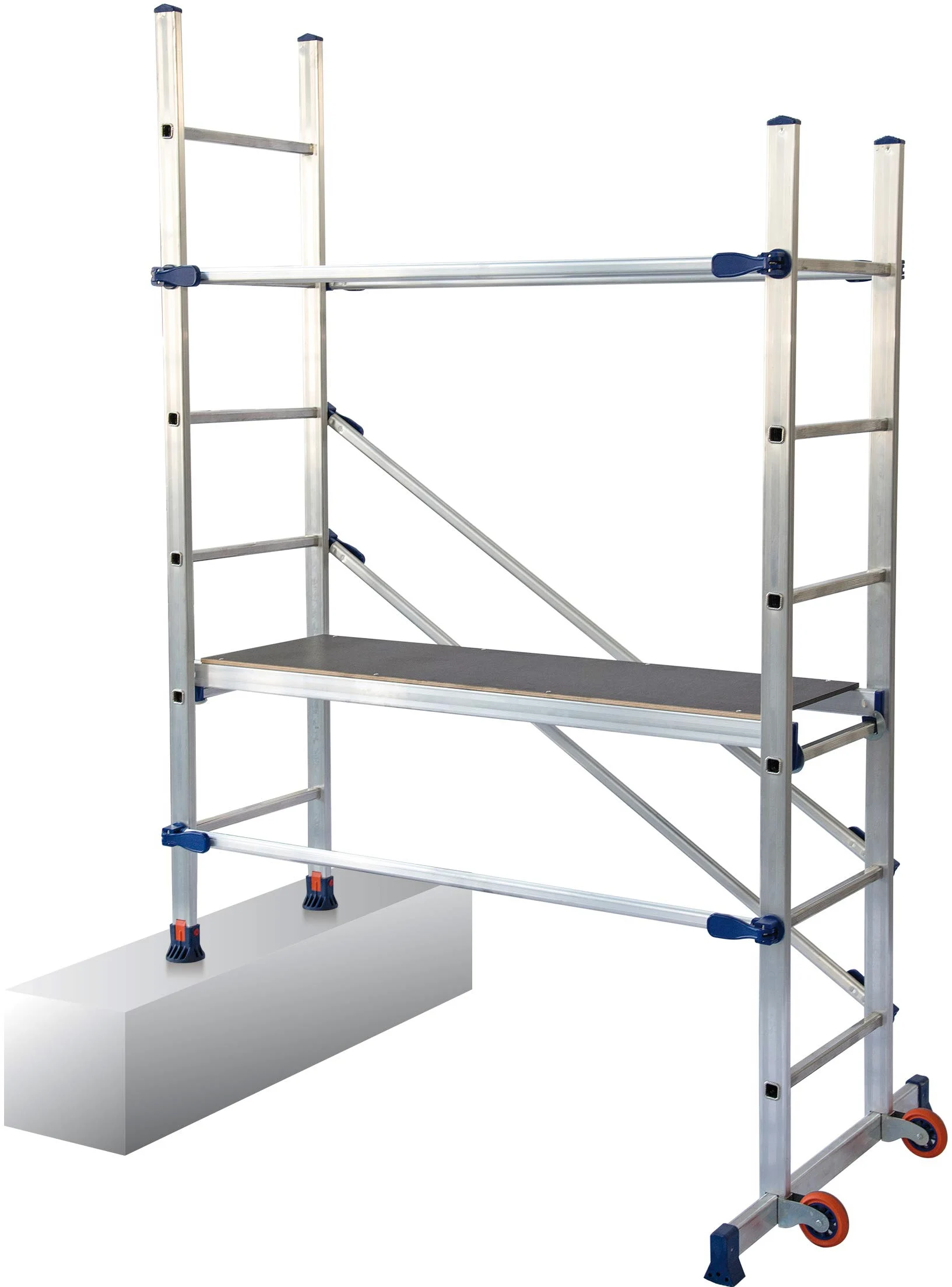 FACAL Pequeño andamio móvil P6 de aluminio para todos los trabajos en casa y en casa con una altura de trabajo máxima de 2,90 m.