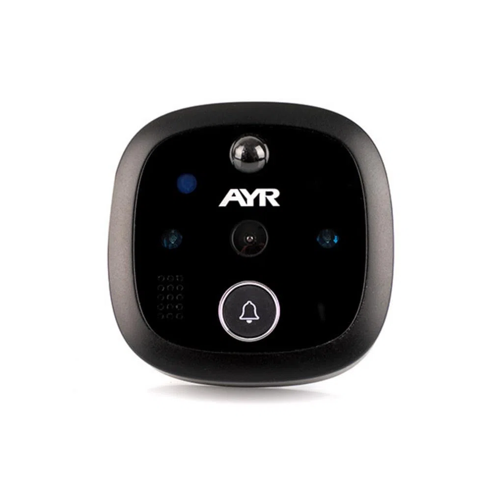 AYR Mirilla Digital de Puerta con Gran Pantalla a Color de 4,3". Cámara con Infrarrojos y visión Nocturna, PIR; detección de Movimiento. Batería Recargable. Prúebala con Alexa y Google Home.