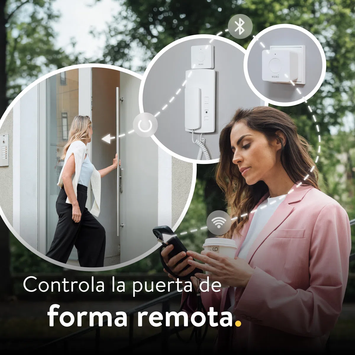 Nuki Bridge, Abrepuertas automático con Bluetooth y WiFi, extensión para el Nuki Smart Lock, cerradura electrónica, acceso remoto, Amazon Alexa, Apple HomeKit, Google Home, blanco