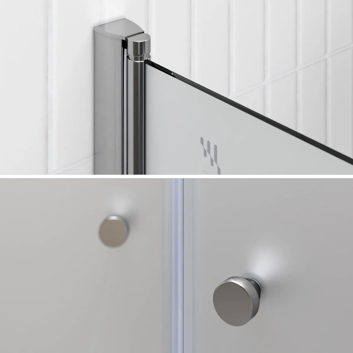 Mampara de ducha Lima, regulable de 68-72 cm, altura 195 cm, puerta doble abatible, cristal de seguridad templado ESG 6MM satinado, perfiles cromados #DTF