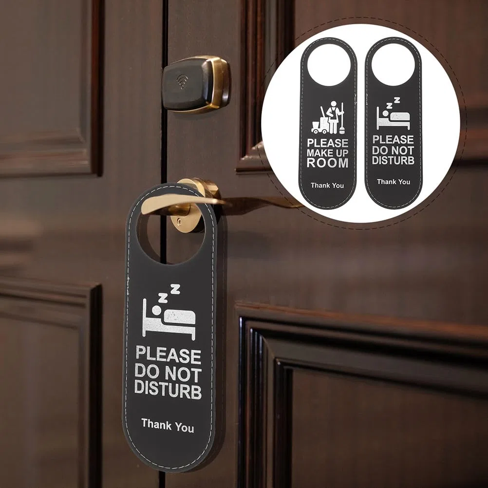 20 Piezas Letreros No Molestar De Doble Cara Para Puerta De Hotel Sala De Maquillaje Colgador De Puerta De Cuero 9.44X3.14X0.59In Para Uso En Hoteles CaféS Y Oficinas
