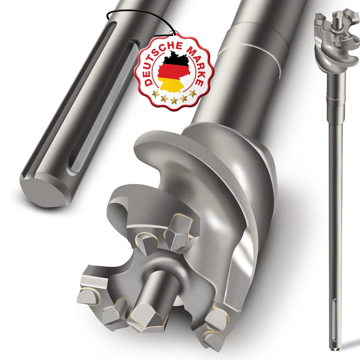 SCHWABENBACH® Broca Perforadora para Hormigón 65 mm x 600 mm - Perforación precisa y rápida en Hormigón, con punta de metal duro