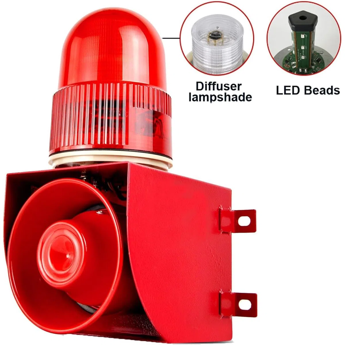 Alarma de emergencia inalámbrica industrial con sirena de 120 dB y luz estroboscópica, IP65 impermeable, control remoto para alertas de seguridad