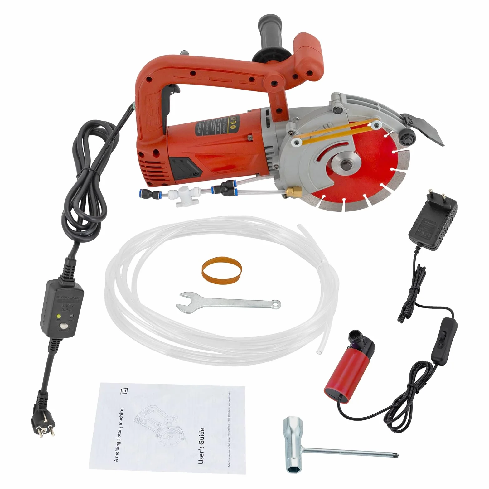 Sierra eléctrica para hormigón, 4800 W, 5000 rpm, hoja de diamante de 190 mm, profundidad de corte de 71 mm, refrigeración por agua, bajo polvo, para pared de hormigón y ladrillo