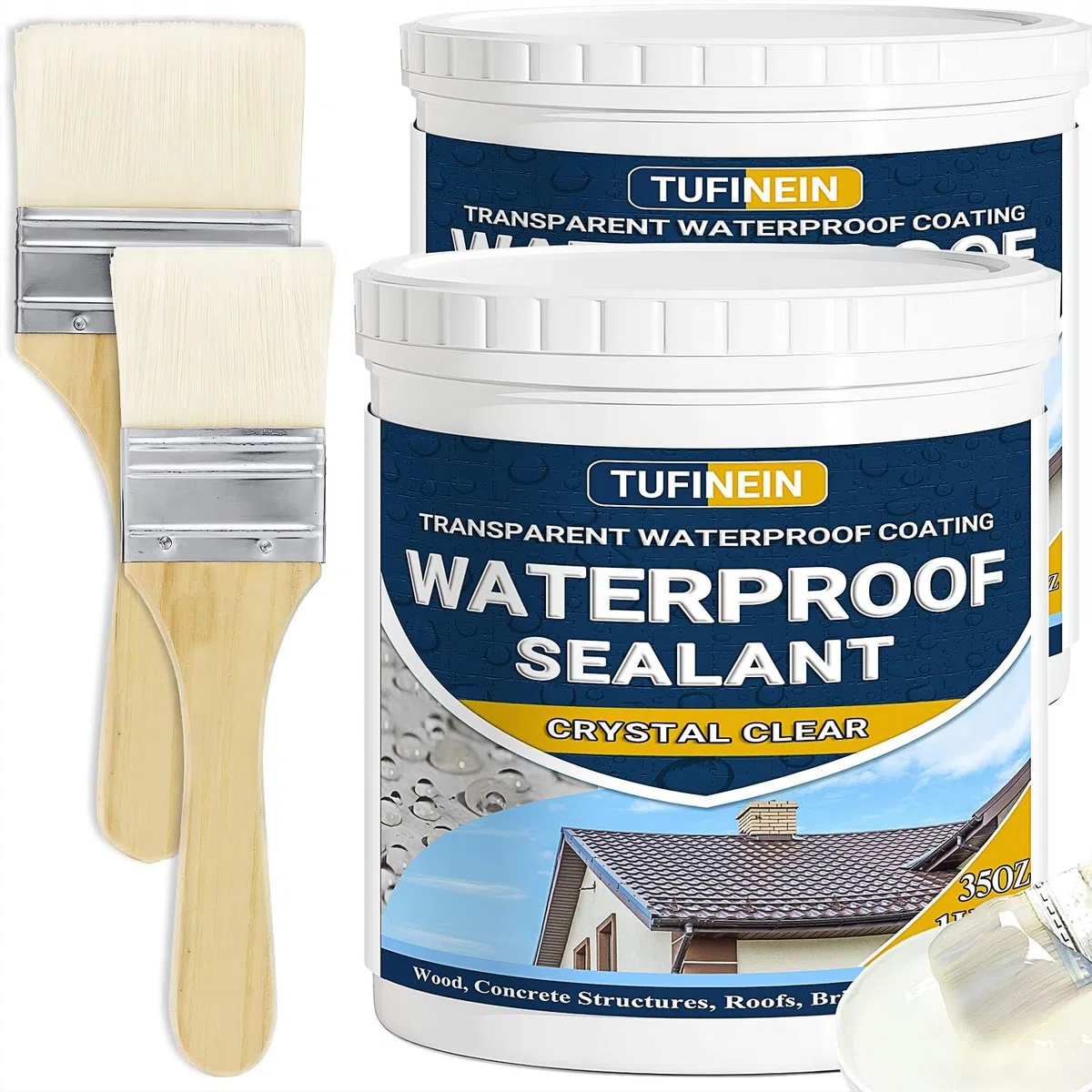 Impermeabilizante Transparente 2 KG, Revestimiento Impermeable Definitivo Interiores y Exteriores, Sellador de Fugas Transparente Revestimientos Impermeables al Agua