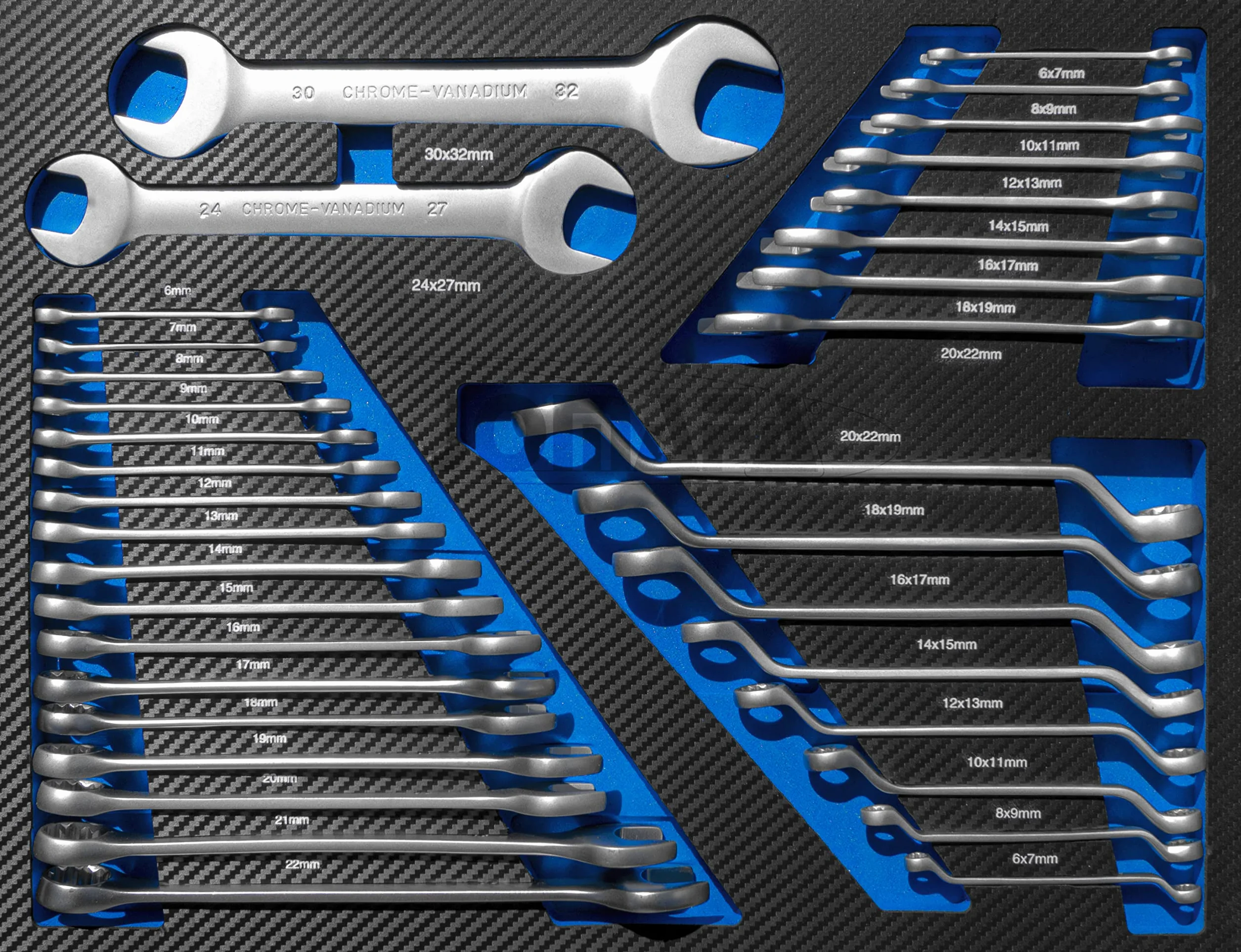 EDICIÓN CARBONO - CARRO DE HERRAMIENTA PARA TALLER 6 CAJONES CON HERRAMIENTAS PROFESIONAL, NEGRO Y AZUL