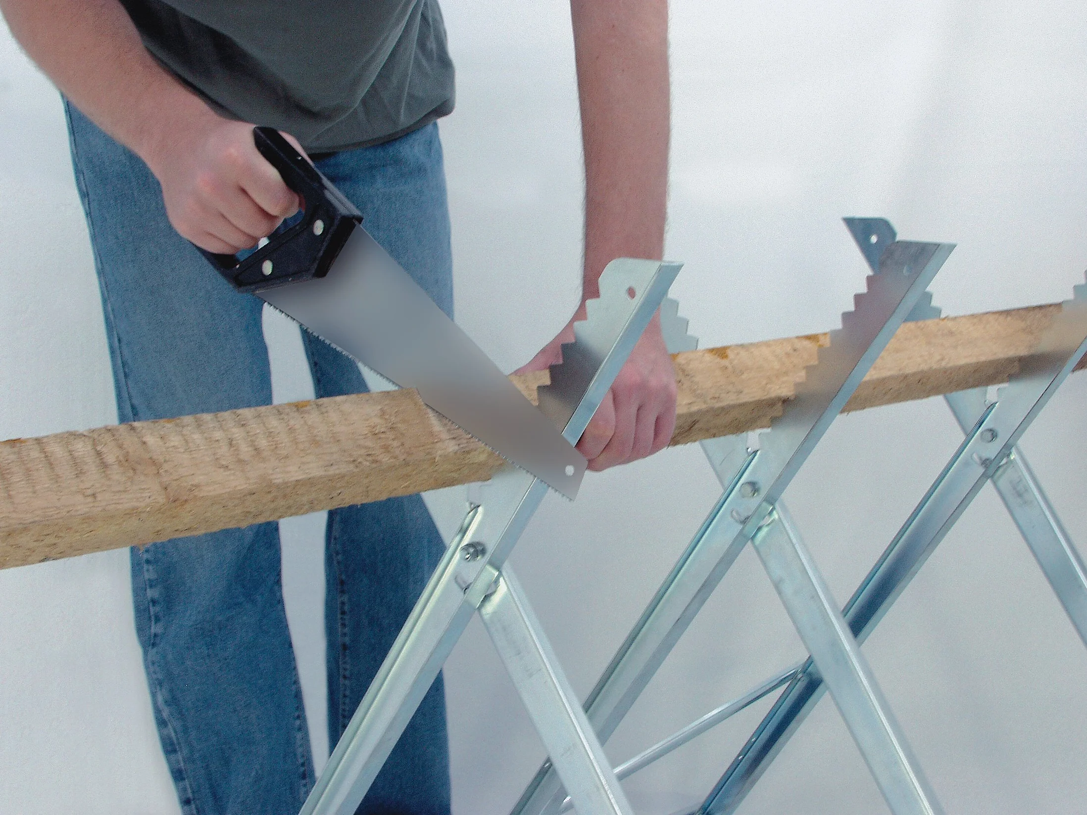 Brennenstuhl caballete de sierra MB 150 S (caballete de madera galvanizado, bastidor de sierra plegable)