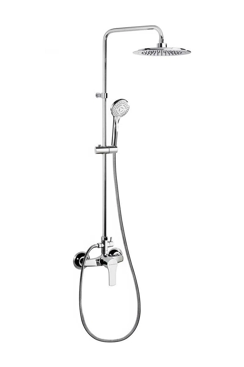 Ramon Soler Titanium - Conjunto ducha monomando con rociador redondo ABS y teleducha, 3 funciones, Sin acabado, Cromo