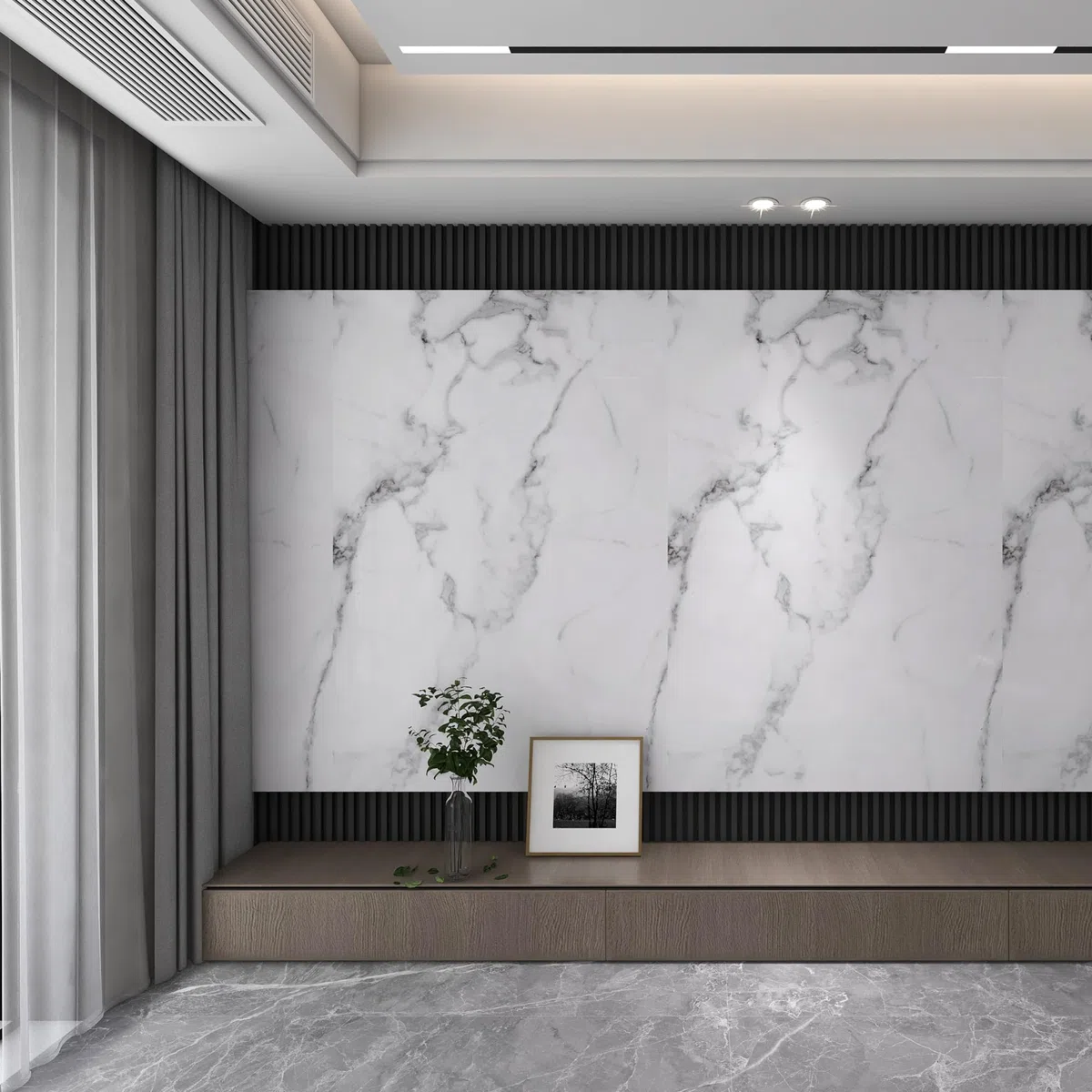 [neu.haus] Decorativo Conjunto de 4 Paneles de Pared Bladel Revestimiento de Paredes para Ducha Baño Cocina Salón Resistente a la Humedad de PVC Grosor 3 mm 120x60cm - White Marble