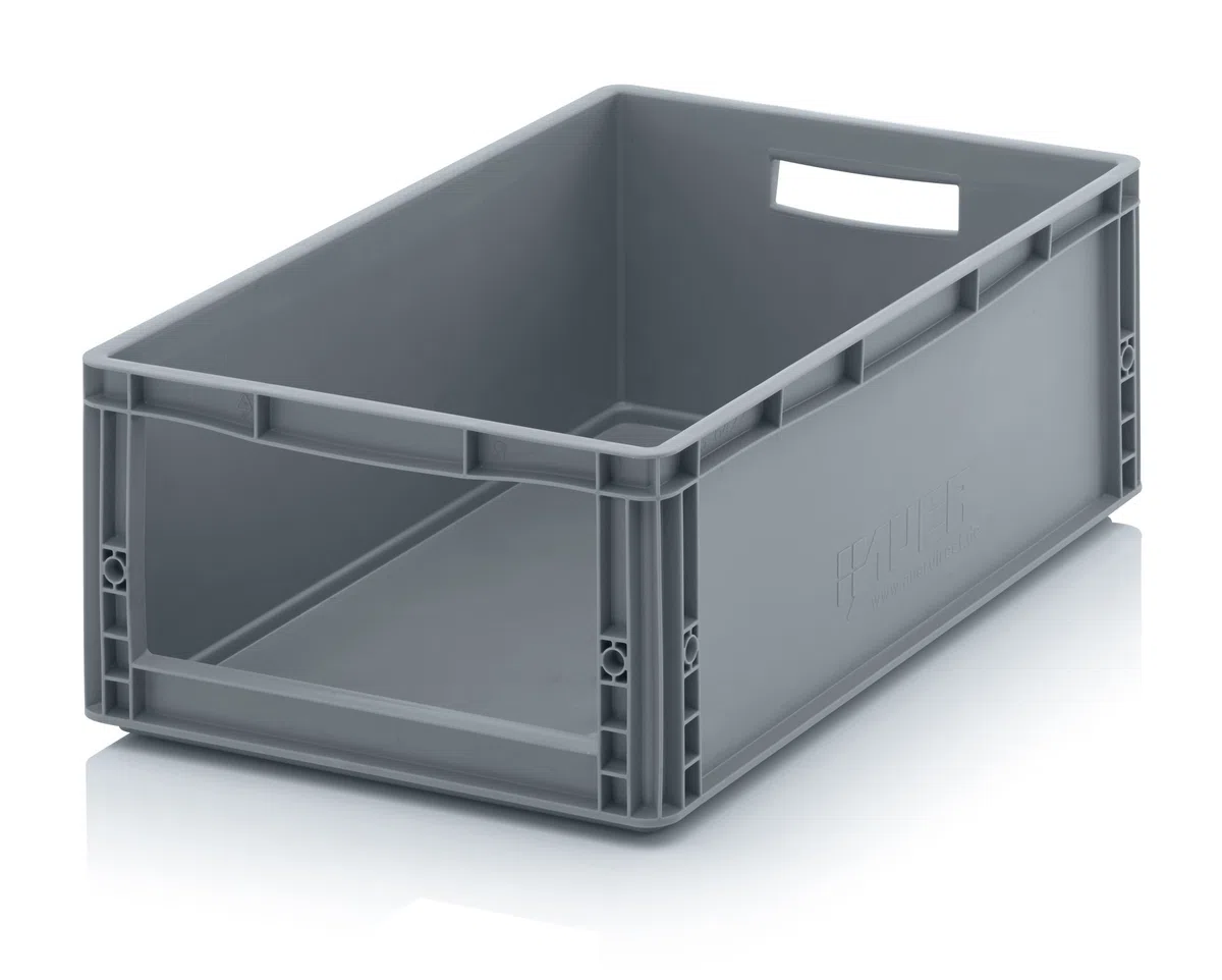 2x Auer Euro Sichtlagerkasten 60 x 40 x 22 cm inkl. gratis Zollstock * Eurobehälter mit Fenster, 2er Set