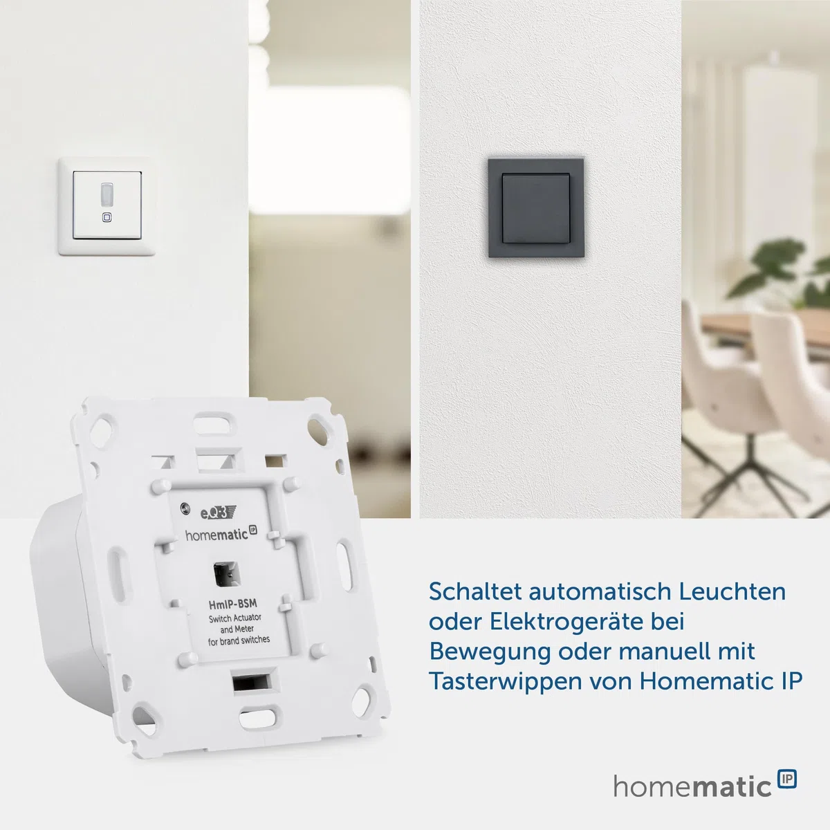 Homematic IP 142720A0A/142720A0B, Actuador de atenuación para interruptores de marca