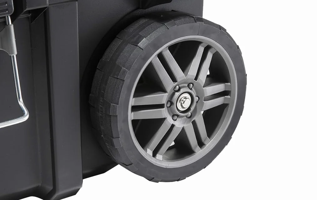 Keter- Caja de Herramientas con ruedas; Carro horizontal; 64,6 x 37,3 x 41 cm, Color Negro