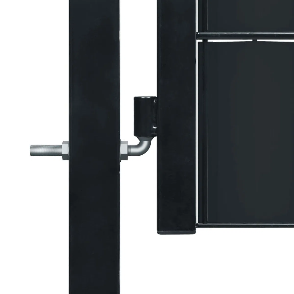 Puerta para valla de PVC y acero 100 x 124 cm antracita, puerta para valla de exterior, puerta para jardín, puerta de valla peatonal, barrera para muebles Cortilev
