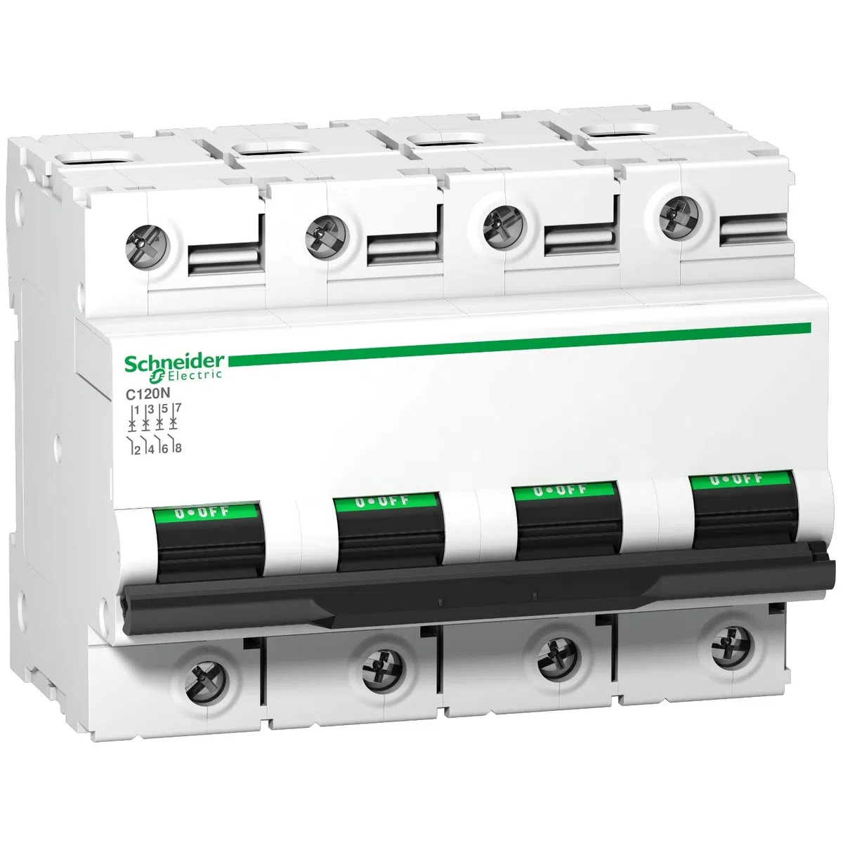 Schneider Electric A9N18390 Interruptor Automático Magnetotérmico C120N, 4P, 63A, curva D