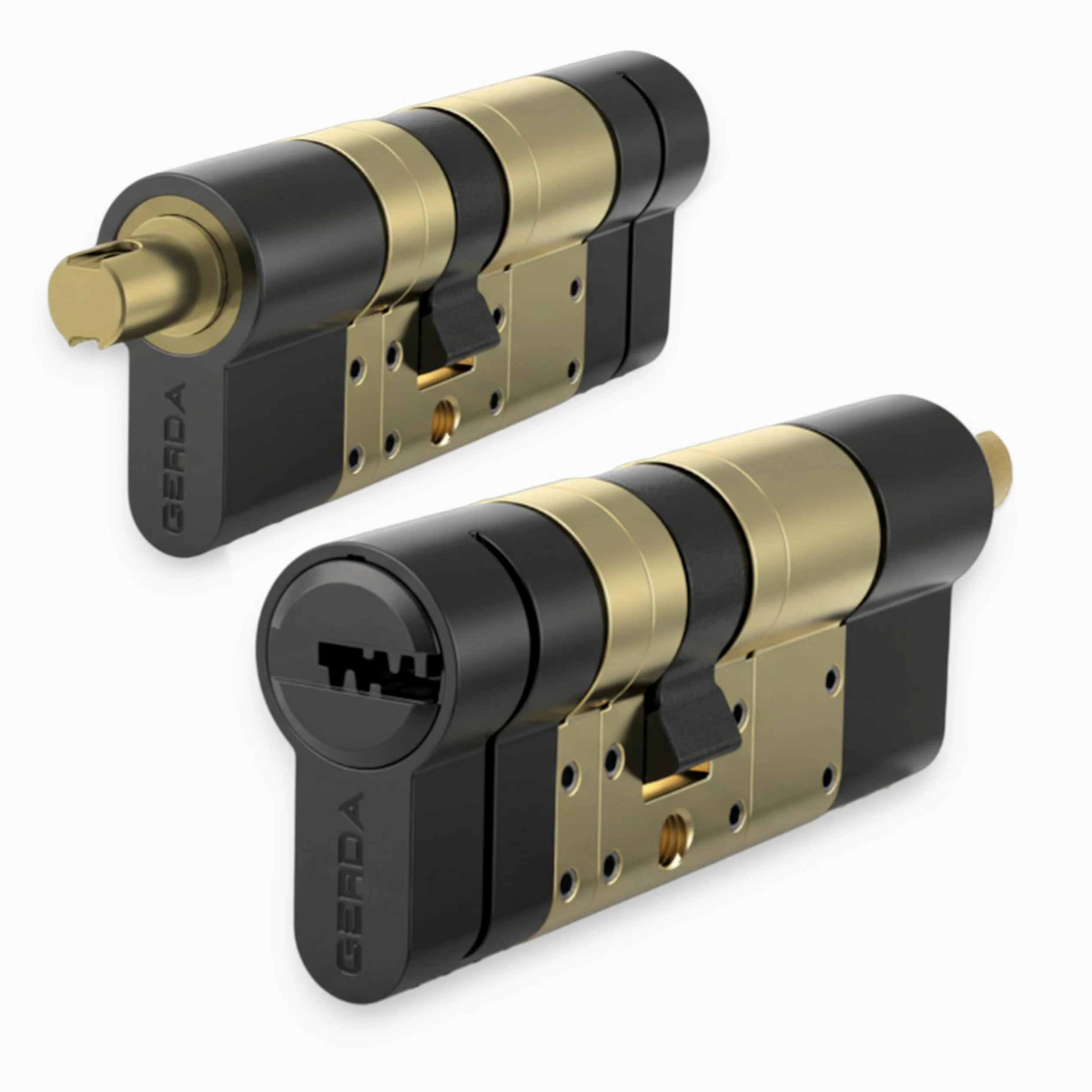 tedee GO2 Alu Cerradura Inteligente con WiFi y Bluetooth, Electrónica Kit con Cilindro Exxo Smart 31-62/31-62mm y Bridge, para Acceso Remoto y Desbloqueo Automático, Compatible con Alexa Google Matter