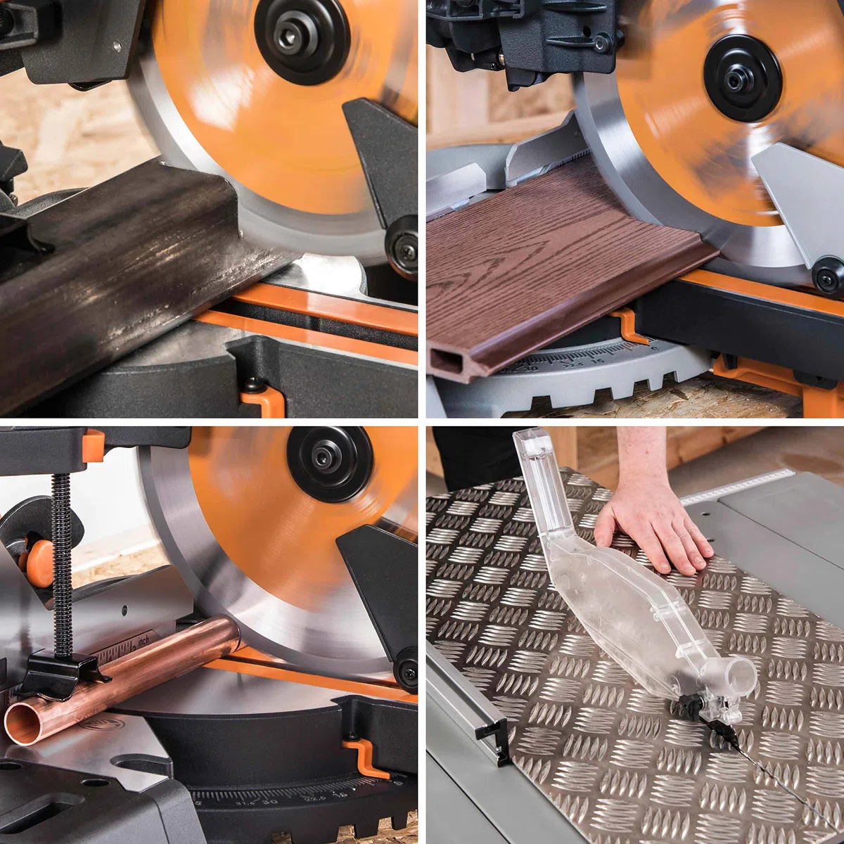Evolution Power Tools - R255TCT Hoja de sierra multiuso con punta de acero de carburo RAGE, Corta acero dulce, aluminio, plástico, incluso madera con clavos incrustados, 255 mm