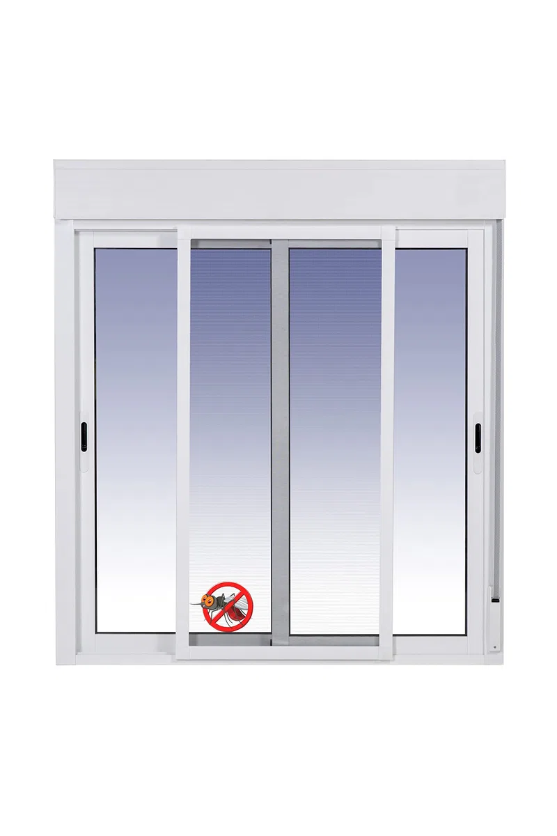 Ventanastock Ventana Aluminio 1000x1155 Corredera Con Persiana de PVC 2 hojas con Mosquitera