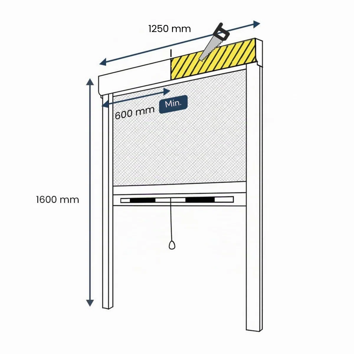 Mosquitera Enrollable cortable para Ventanas - Ajustable en Altura y Anchura - Protección contra Insectos (gris antracita RAL 7016, 1250 mm x 1600 mm)