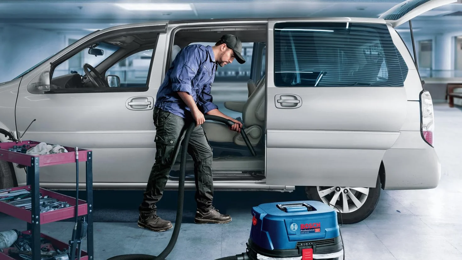 Bosch Professional aspirador en húmedo/seco GAS 12-25 PL (motor de 1250 W, flujo de aire de 65 l/s, presión de vacío de 200 mbar, con filtro HEPA, boquilla para ranuras)