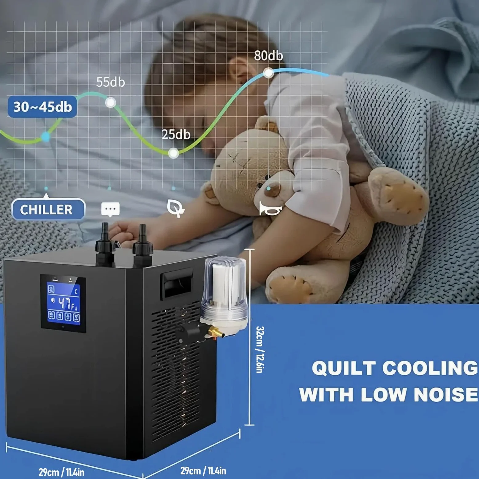Luocute Enfriador de Agua de Baño de Hielo de 1/3, de Enfriamiento de Baño de Hielo de Baño de Hielo Kit de Enfriamiento de Baño de Hielo para Bañera (EU enchufe 220V)
