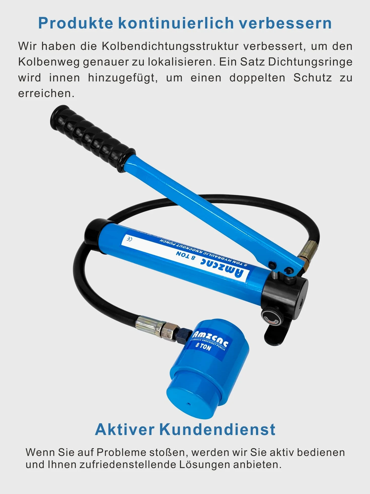 AMZCNC 8T hidráulico Knockout Punch eléctrico de canal de cables Kit de herramientas KO Kit con 6 juegos de formas de apertura (22 mm ~ 60,5 mm) para acero y metales, Punches Knockout