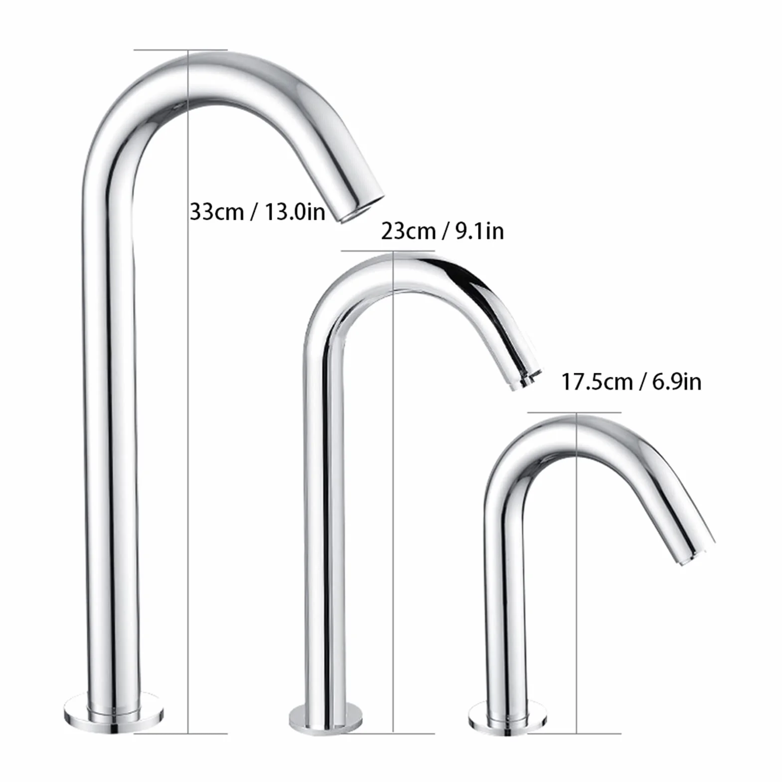 Grifo para Lavabo de Baño sin Contacto, Grifo de Agua con Sensor de Inducción Automático de Rosca G1/2 Pulgadas, Grifo Frío único Inteligente por (Modelo con batería baja)