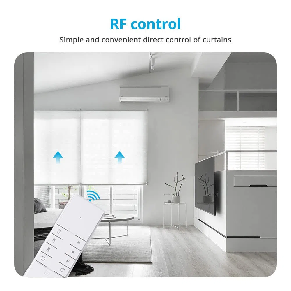 Motor de persiana enrollable inteligente WiFi recargable con batería integrada, funciona con Alexa y Google Home Voice/App Control, se adapta a tubos de 37 mm (control remoto de 1 vía + transpondedor