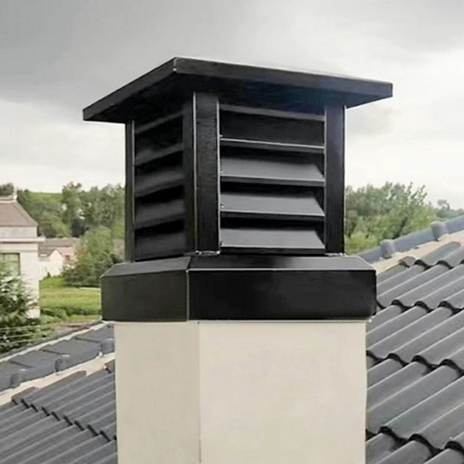 Sombrero Chimenea,tapa De Tubo De Estufa Exterior,tapas De Conductos De Humos Cuadradas De Aleación De Aluminio,tapa De Ventilación De Escape En La Azotea,para Chimenea De Mampostería Al Aire Libre (