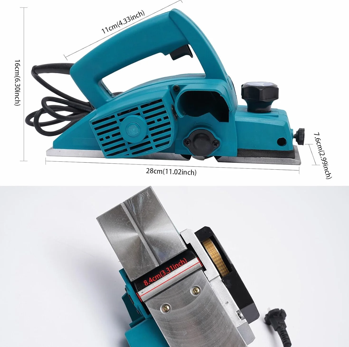 Cepilladora eléctrica de 800 W, para carpinteros profesionales o generales, artistas y estudios creativos