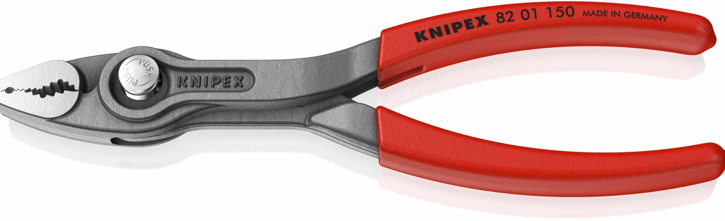 KNIPEX 82 01 150 TwinGrip Alicate de presión frontal y lateral, Mangos plásticos por inmersión antideslizantes gris atramentado, 150 mm
