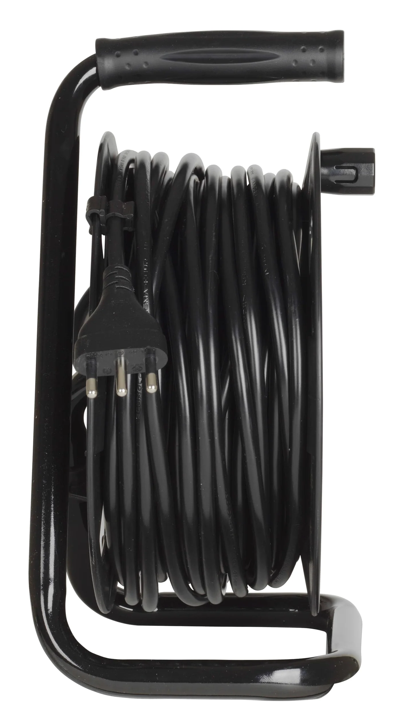 BTICINO Carrete de cable S2625 alargador eléctrico de 25 metros, 4 enchufes Schuko, bipolo, enchufe grande de 16 A, interruptor térmico, mango ergonómico, soporte de cable y carrete de cable, color