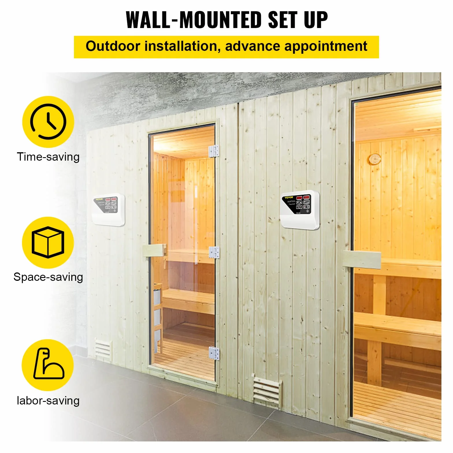 FlowerW Controlador de Calentador de Sauna Externo 380-415 V,3-9 KW