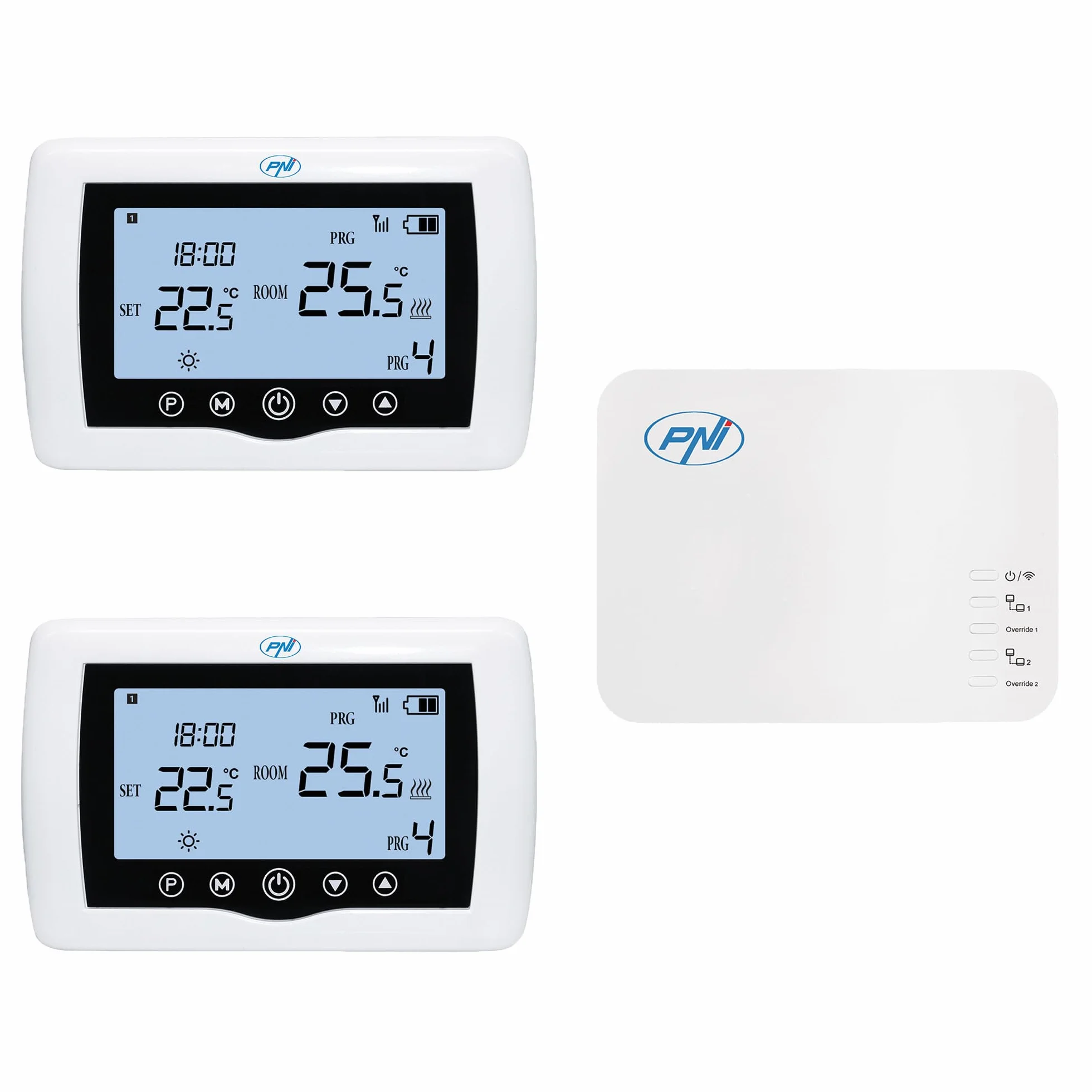 Termostato Inteligente PNI CT410 Pro inalámbrico, con Wi-FI, Control de 2 Zonas vía Internet, para Sistemas de calefacción, Bombas, electroválvulas, TuyaSmart App, histéresis 0,2 Grados C